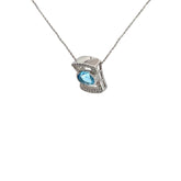 Blue Topaz and Diamond Pendant